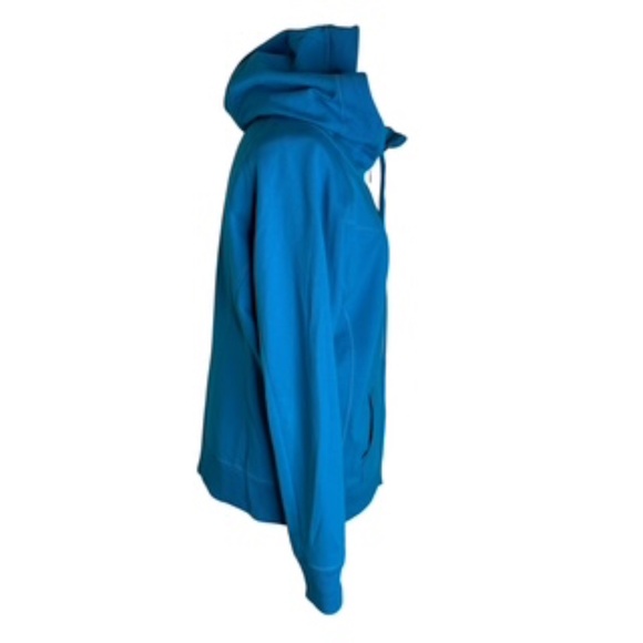 No Brand Label Front Full Zip Drawstring Hood 2 Pocket Teal Hoodie Size XL - Picture 4 of 7